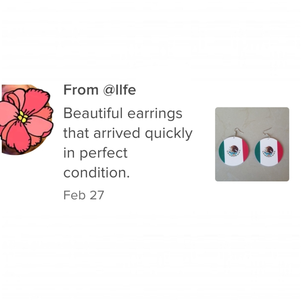 Mexican flag earrings - Picture 3 of 3